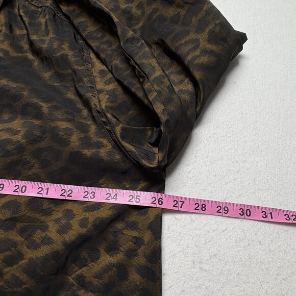 MYCRA PAC Women Raincoat SZ L Brown Leopard Print Trench Swing 60s Retro 63-2 - Picture 9 of 14
